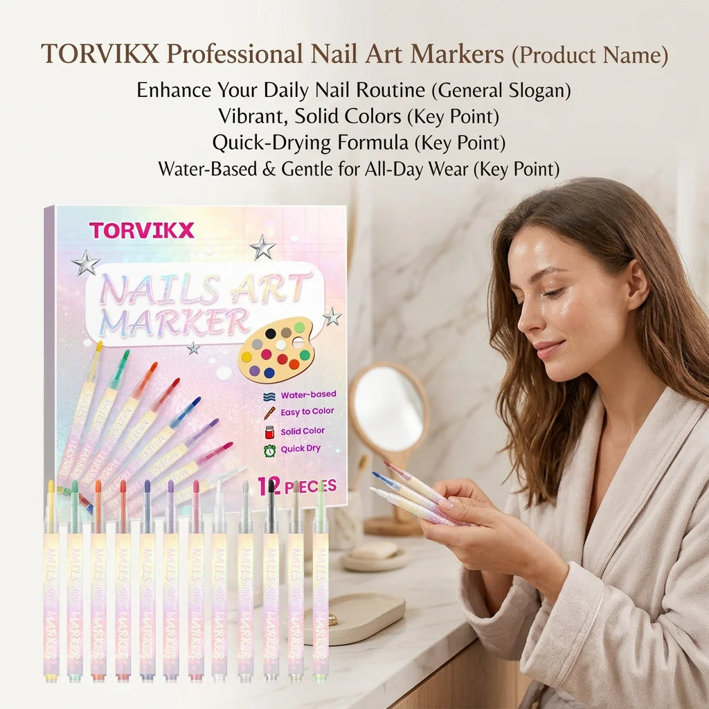 Water‑based Nail Art Markers Set Strengthen Nail Reduce Fading Extend Life Waterproof Nail Drawing Pens Nail Art & Decorations Peaceful Pleasures Health and Wellness
