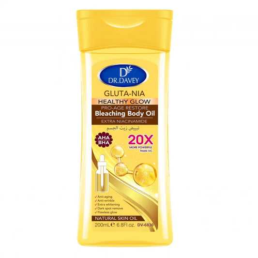 200ml DR.DAVEY GLUTA NIA Body Oil Skin Care Oil Moisturizes and Nourishes Skin Large Capacity Full Body Essential Oil Peaceful Pleasures Health and Wellness