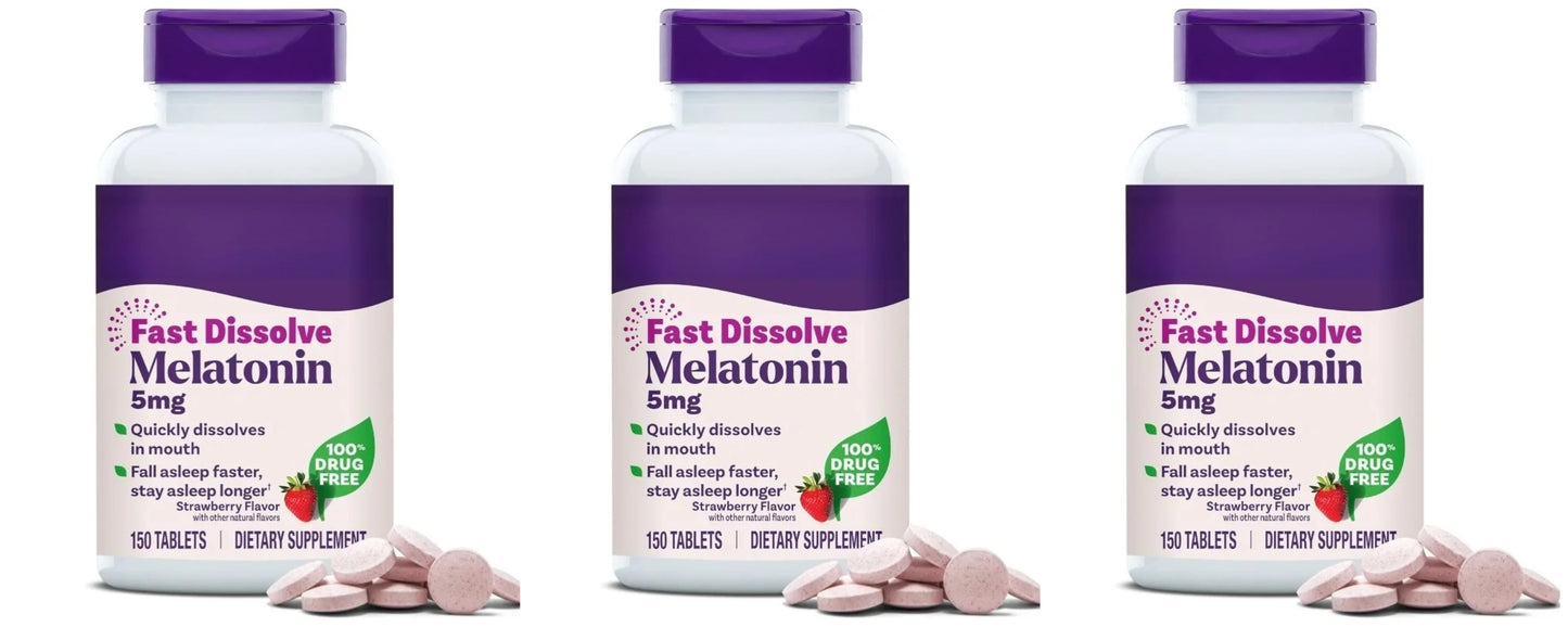 Melatonin 5mg Fast Dissolve Tablets | Strawberry | 150 Count