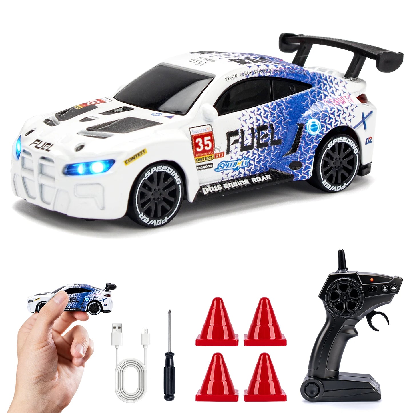 1 64 Speed Drift RC Car Mini Racing Model Light 4WD Remote Control