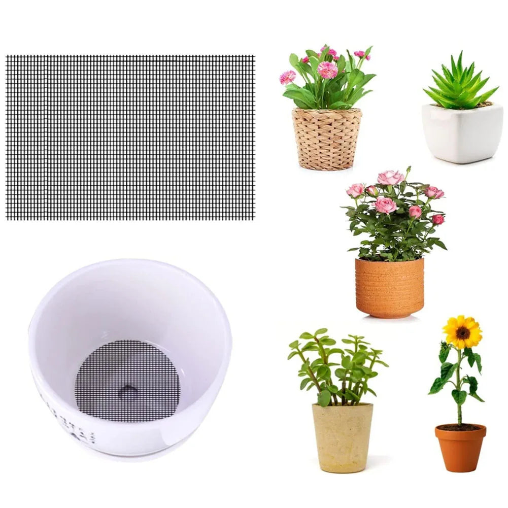 Flower Pots Hole Mesh Pads 45x1 Round Bottom Grid Mat Drainage Plant