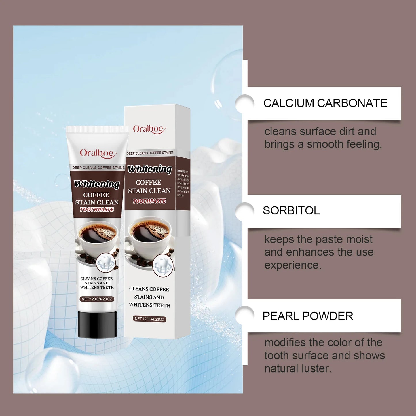 Oralhoe Whitening Toothpaste | Coffee Stain & Plaque Remover