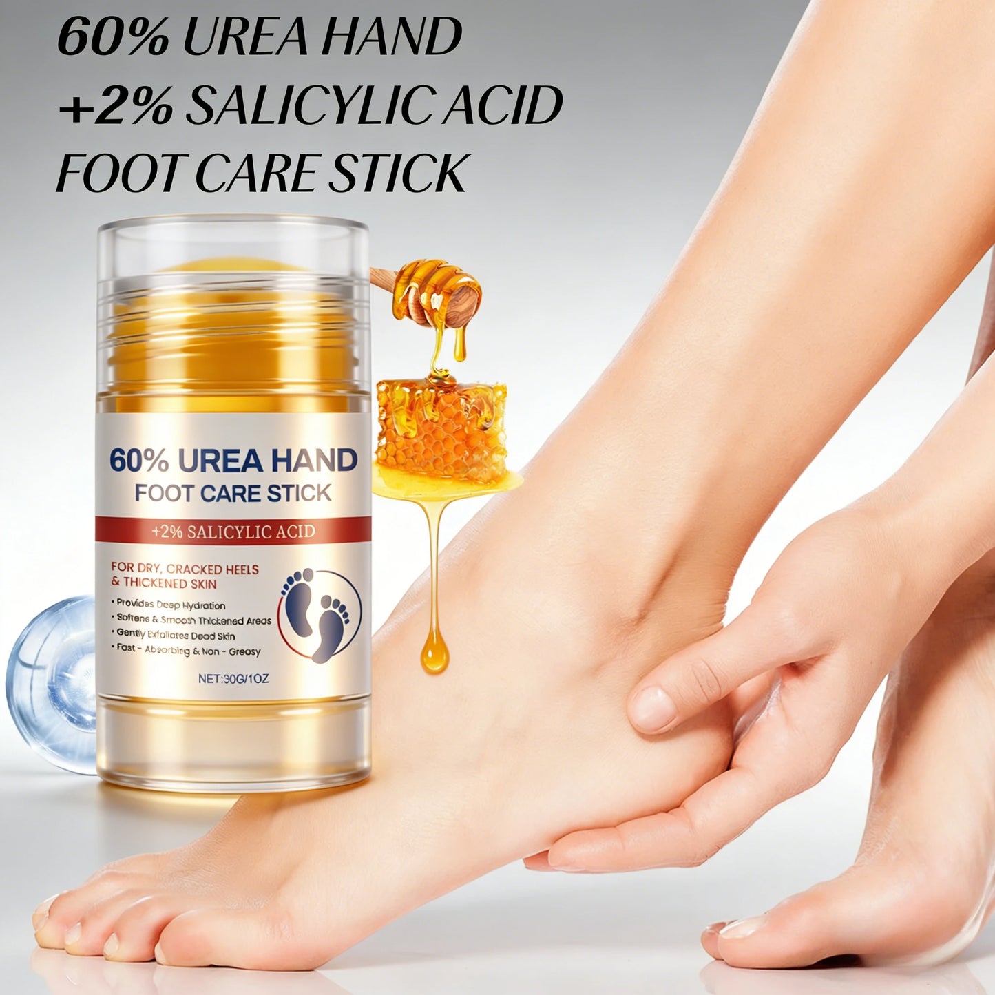 60% Urea Cream 2% Salicylic Acid Foot and Hand Cream Moisturizing Stick Beeswax Exfoliating Cracked Heel Repair Winter Skincare Peaceful Pleasures Health and Wellness