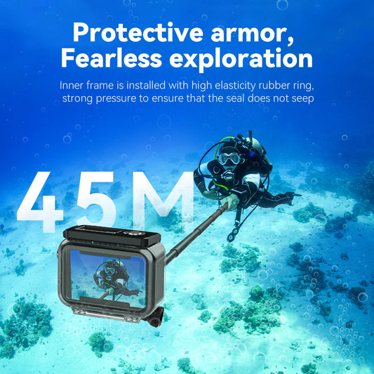 TELESIN 45M Waterproof Case For DJI OSMO Action 3 4 5 pro Camera Accessories Underwater Diving Housing High Definition Cover Peaceful Pleasures Health and Wellness