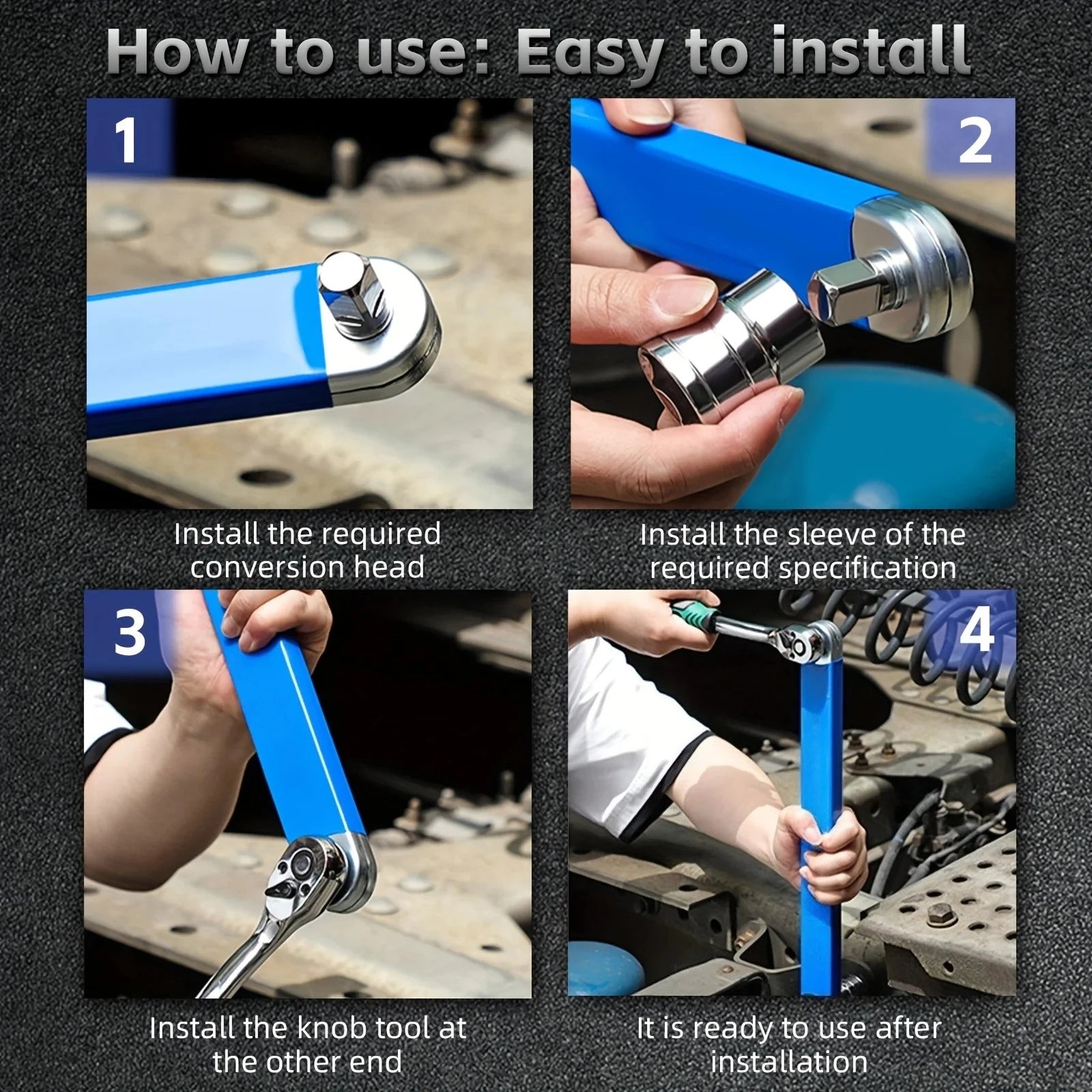 Professional Zero Offset Extension Wrench Motorcycle Repair Tool Tight Space Extension Tool 1/2 in. 1/4 in. 3/8 in.Home Tool Set Peaceful Pleasures Health and Wellness