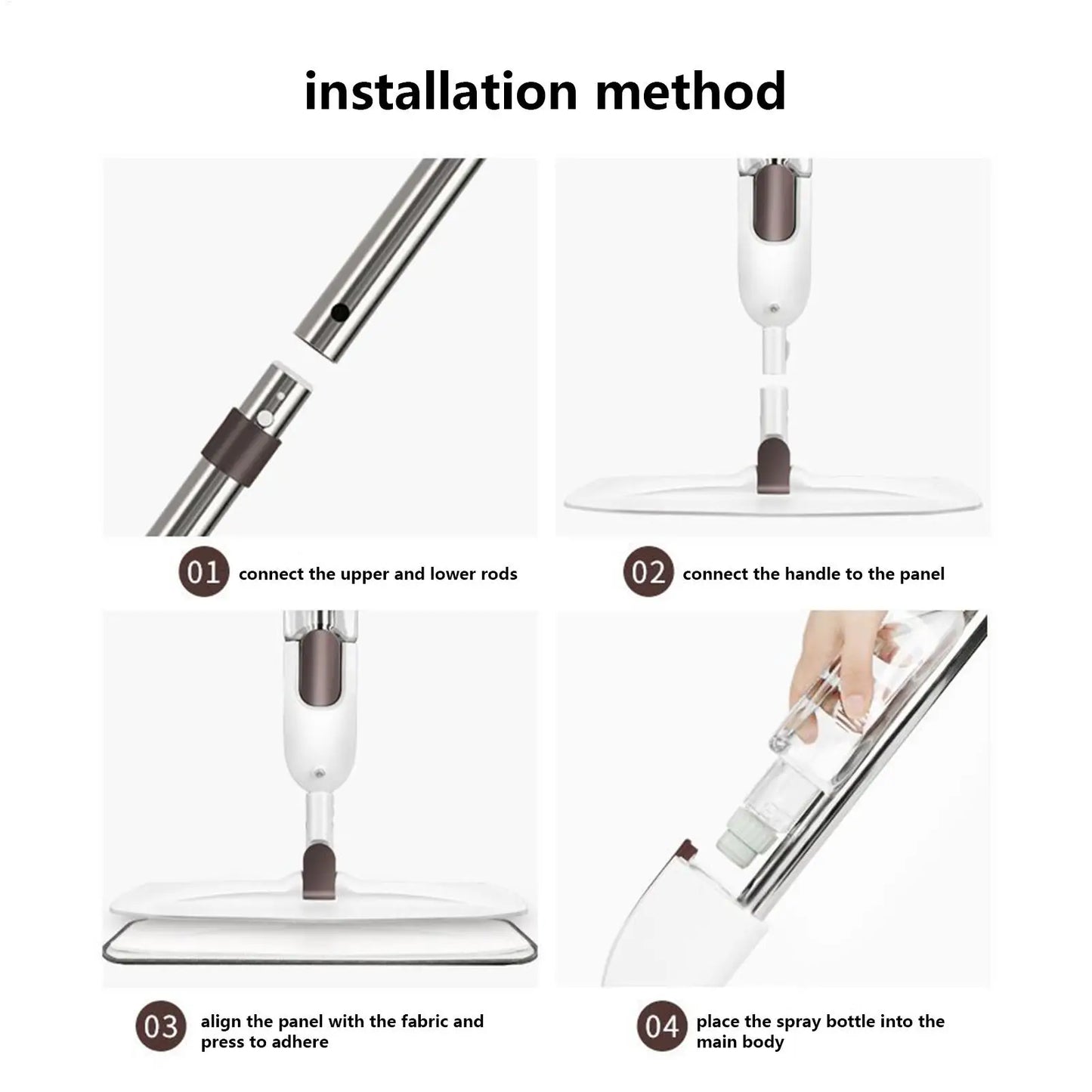 Wet Mop Spray Cleaning Supplies With Refillable Bottle Spray Easy Mop With Washable Pad For Home Kitchen Living Room Apartment Peaceful Pleasures Health and Wellness