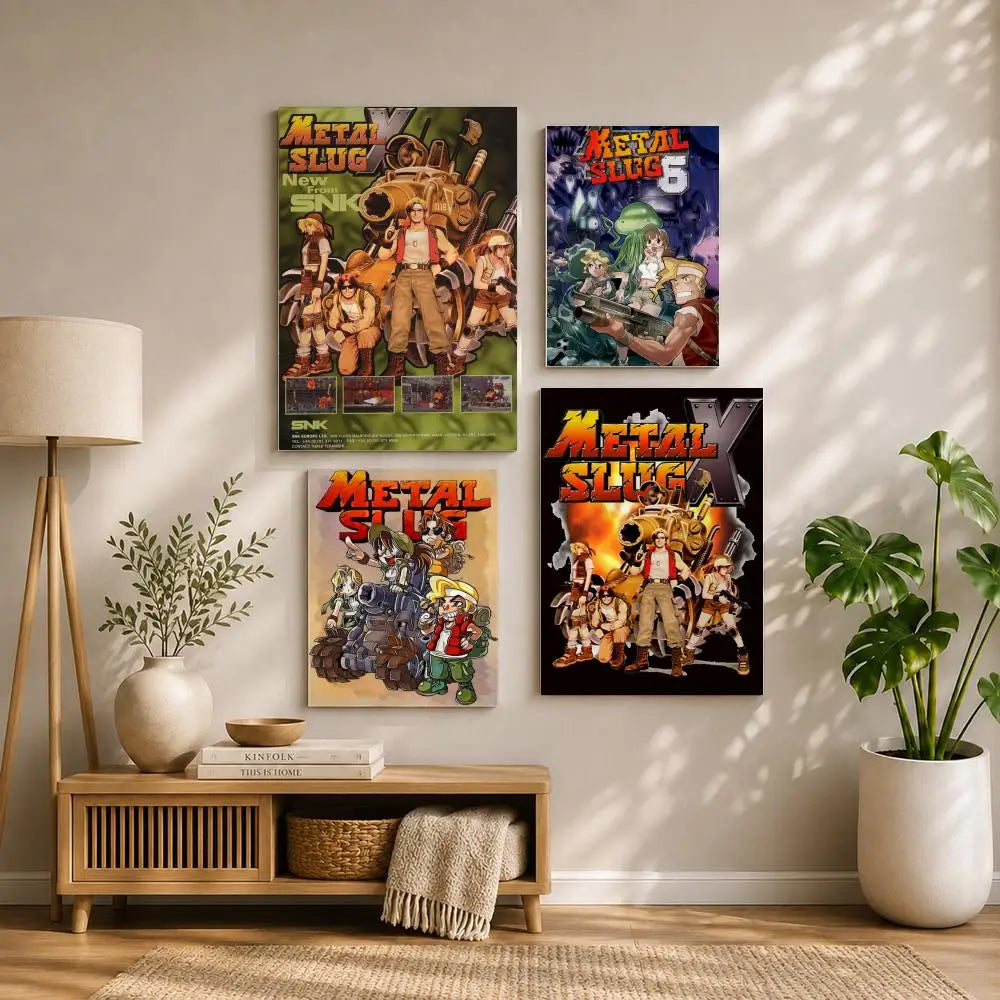 Game M-Metal SlugS Poster HD Self Adhesive Waterproof Wall Art Ideal for Home Office Dorm Bedroom Great Gift Peaceful Pleasures Health and Wellness