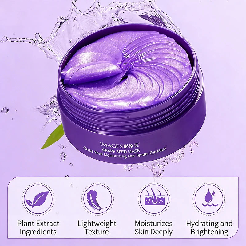 60pc Grape Collagen Eye Patches for Dark Circles & Puffiness