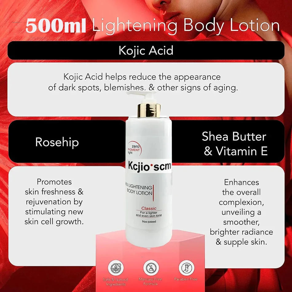 500ml Fast Whitening Cream For Dark skin Kojic Sen Moisturizing Lightening Body Lotion Skin Care for Flawless Even Skin Tone Peaceful Pleasures Health and Wellness