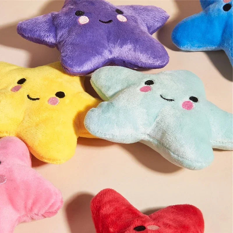 6-Pack Plush Pentagram Squeaky Dog Toys for Small & Medium Dogs