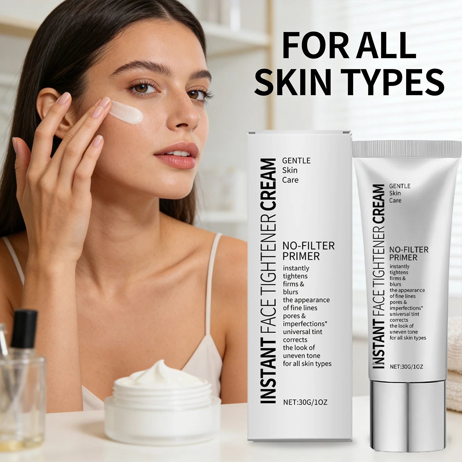 Instant Face Tightening Cream | Pore Minimizer & Makeup Primer Makeup Primer Cream Peaceful Pleasures Health and Wellness