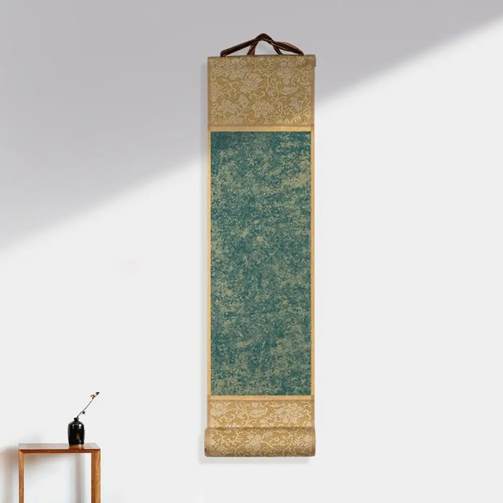 Gilded Rice Paper Hanging Scroll | Blank Mini Batik Art Scroll