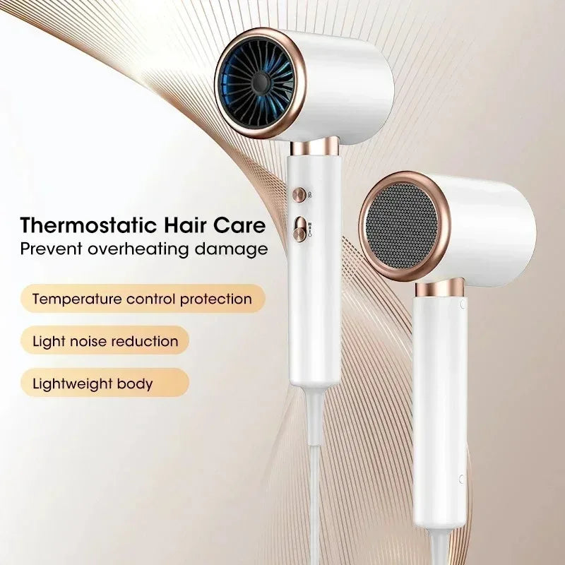 Ionic Hair Dryer Lightweight Low Noise 2000W Salon Power with 3 Speed Dual Temp for Home Hair Care Peaceful Pleasures Health and Wellness