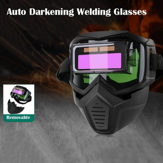 Auto Darkening Welding Glasses Adjustable Band Split Type Welder Mask Impact Resistant Detachable Face Protector Peaceful Pleasures Health and Wellness