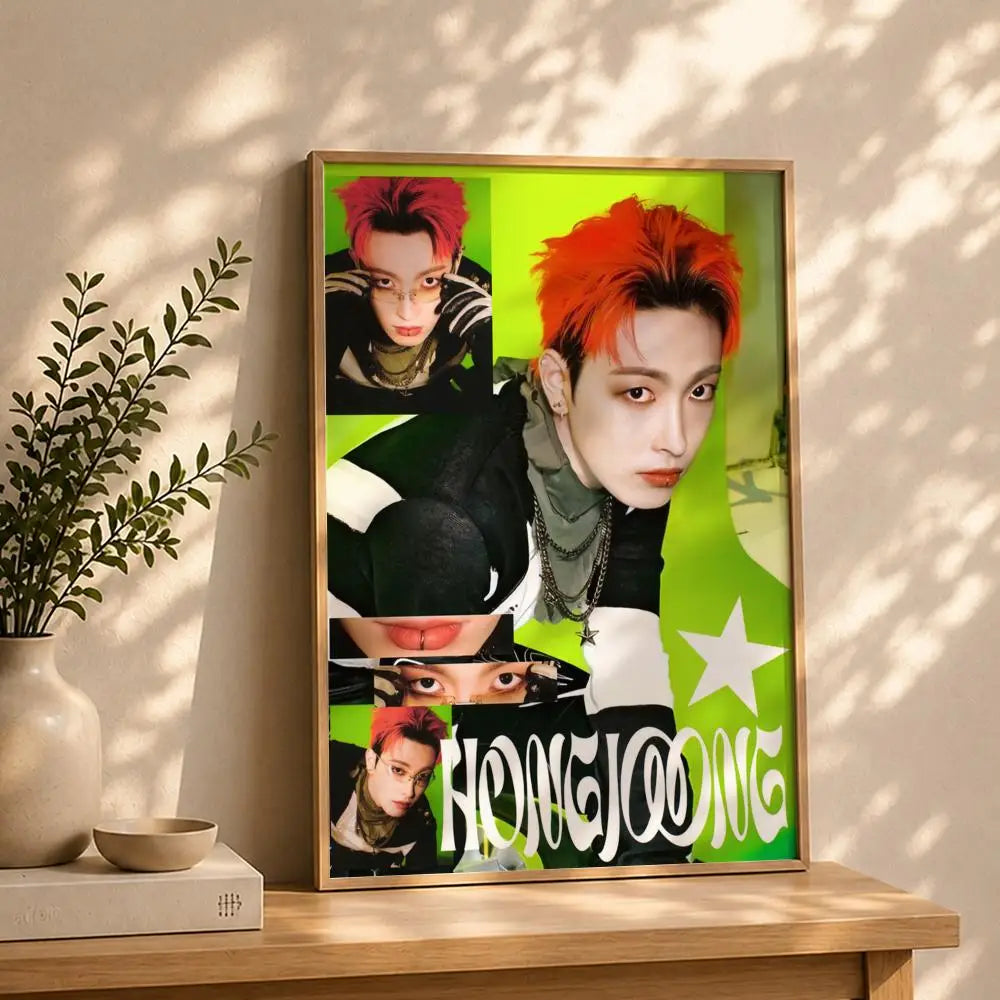 ATEEZ Kpop HD Self-Adhesive Waterproof Wall Art Poster Kpop Wall Poster Peaceful Pleasures Health and Wellness White5 50X70cmNoframe