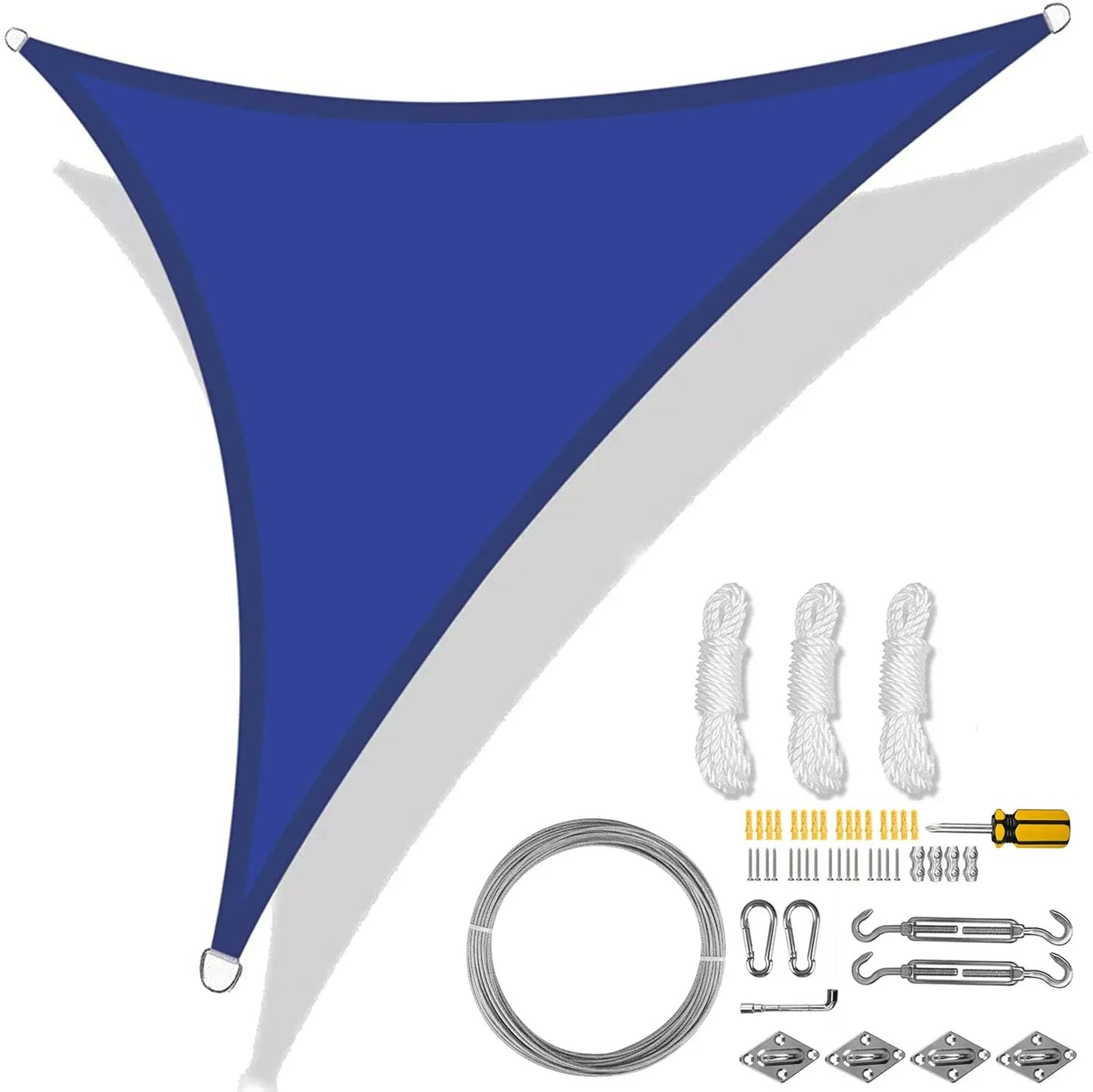 5/3.6/3/2M Triangle Shade Sail Waterproof Sunshade Sail Canopy 98%UV Block Awning with Free Rope for Garden Patio Pergola Gazebo Peaceful Pleasures Health and Wellness