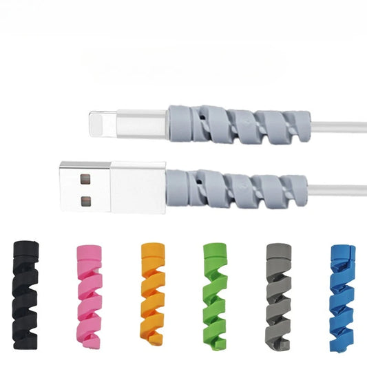 5-Pack Spiral Silicone Cable Protector & Wire Saver Clips Cable Protector Clips Peaceful Pleasures Health and Wellness