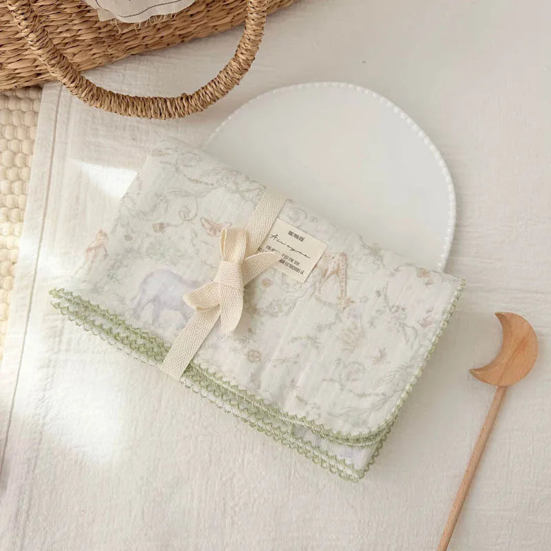 Baby Muslin Swaddle Blanket | 2-Layer Cotton & Bamboo Gauze