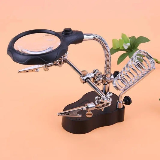 Desktop Magnifier Welding Magnifying Glass LED Holder Soldering Peaceful Pleasures Health and Wellness