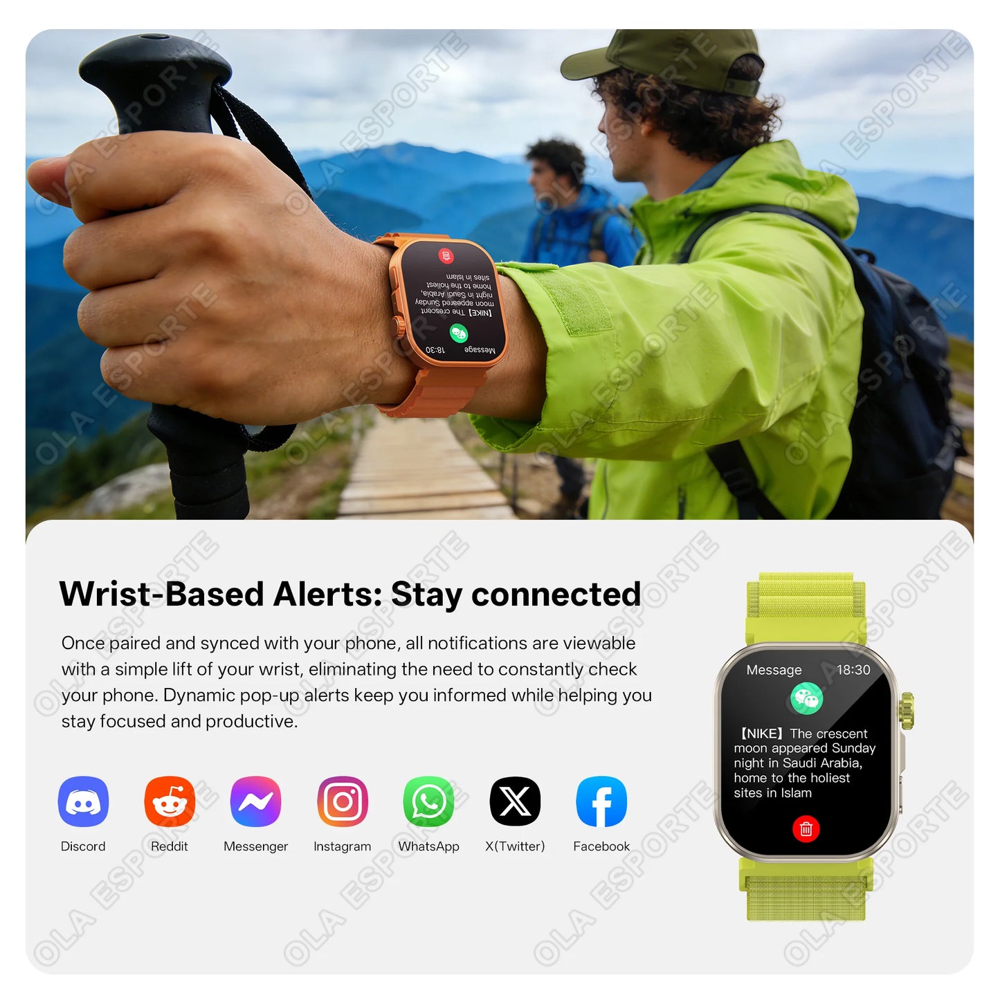 Ola Esporte HW12 Smartwatch 2.01" HD Bluetooth Call & Fitness