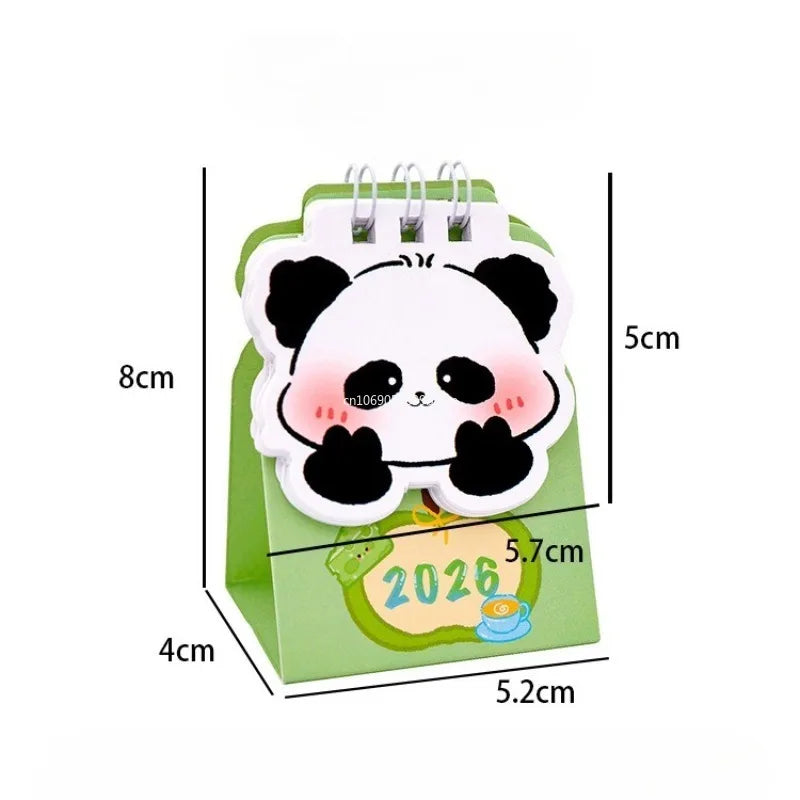 2026 Year Cartoon Panda Calendar Desktop Mini Calendar Clock in Program Student Rewards Creative Gifts Desk Accessories decor Peaceful Pleasures Health and Wellness