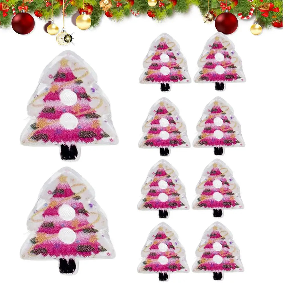 Christmas Buttons For Crafts 10-Piece Tree-Shaped Decoration Pin Ornament 2D Acrylic Christmas Craft Supplies For Holiday Peaceful Pleasures Health and Wellness China Mainland 05