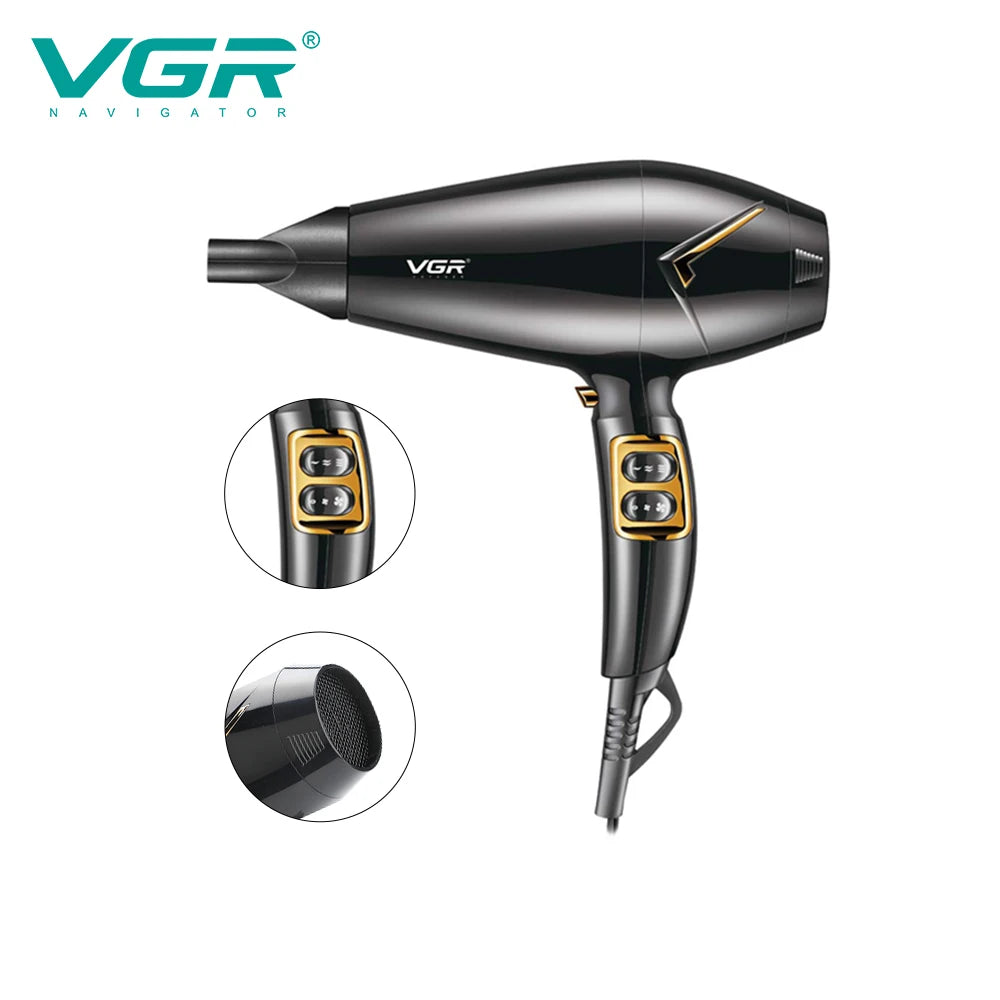 VGR convenient hair dryer high-power hair salon household hair dryer cold hot air negative ion quick drying hair dryer V-423 Peaceful Pleasures Health and Wellness