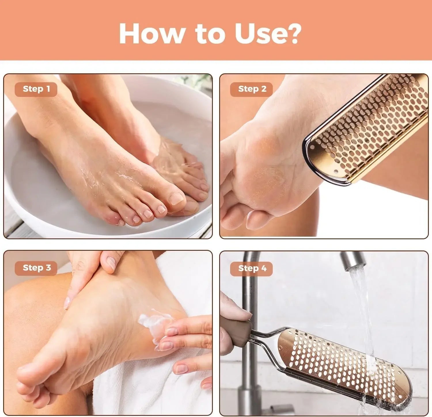 Professional Stainless Steel Foot File & Callus Remover Foot File Rasp Peaceful Pleasures Health and Wellness