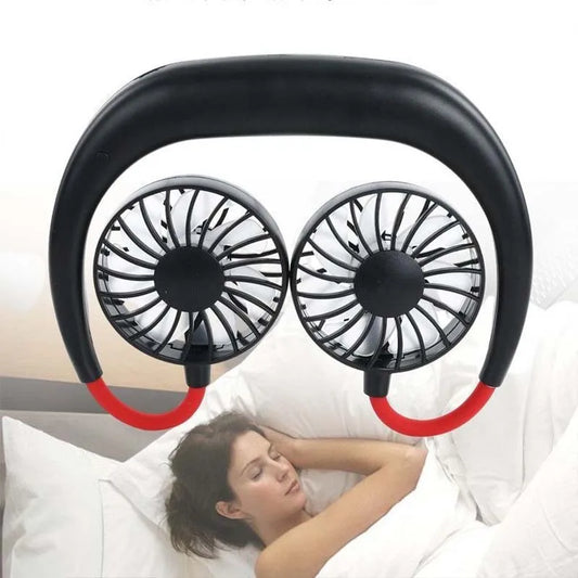 Portable Hanging Neck Fan USB Rechargeable Mini Cooling Fan Hands-Free Wearable Personal Fan for Outdoor Travel Sports Peaceful Pleasures Health and Wellness