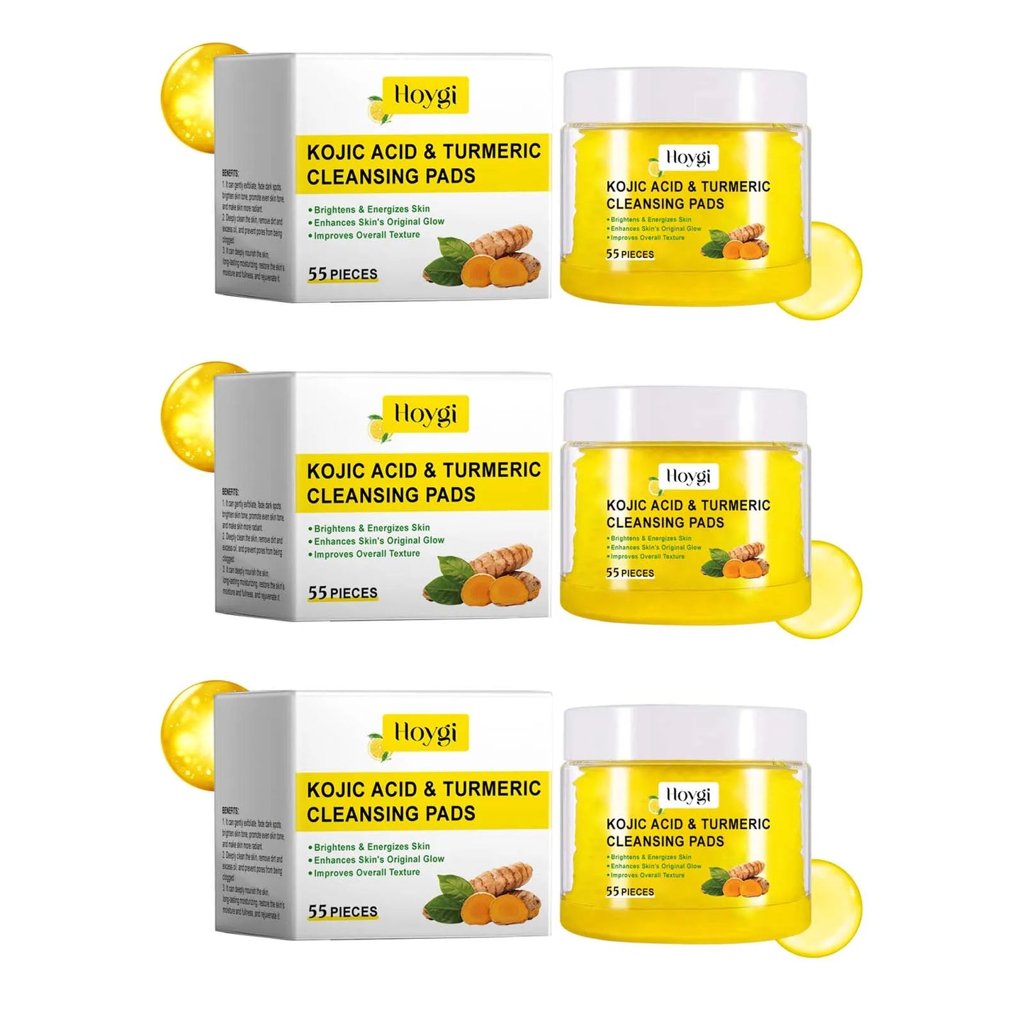 Turmeric Kojic Acid Cleansing Pads – Brighten & Exfoliate Skin
