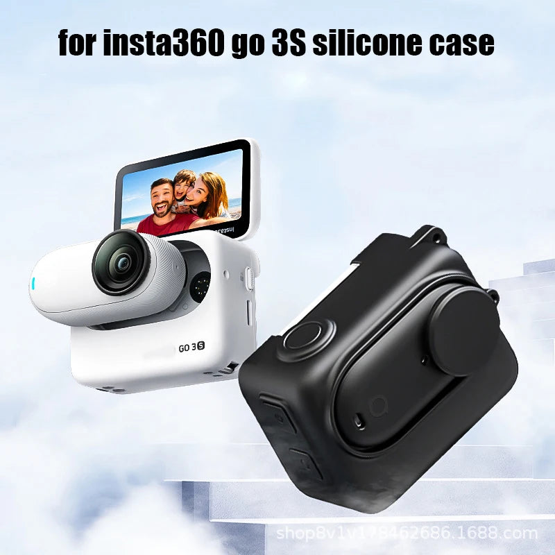 Silicone Case For Insta360 GO 3S Camera Battery Compartment and fuselage Protective Cover Case with Lens Cap Peaceful Pleasures Health and Wellness
