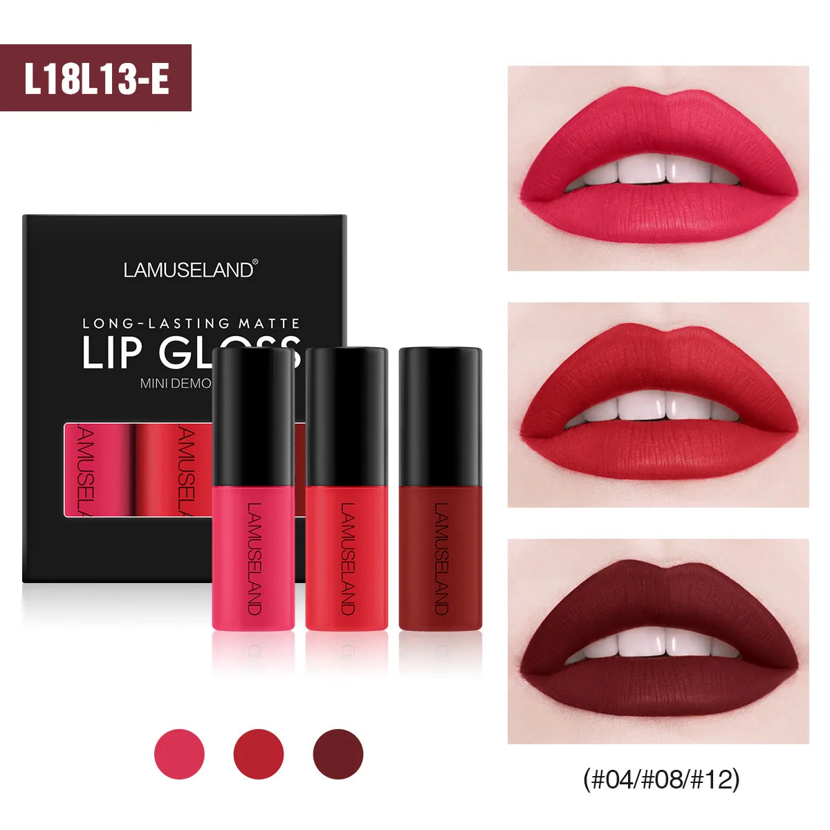 12-Color Velvet Matte Liquid Lip Gloss – Waterproof, Long-Lasting