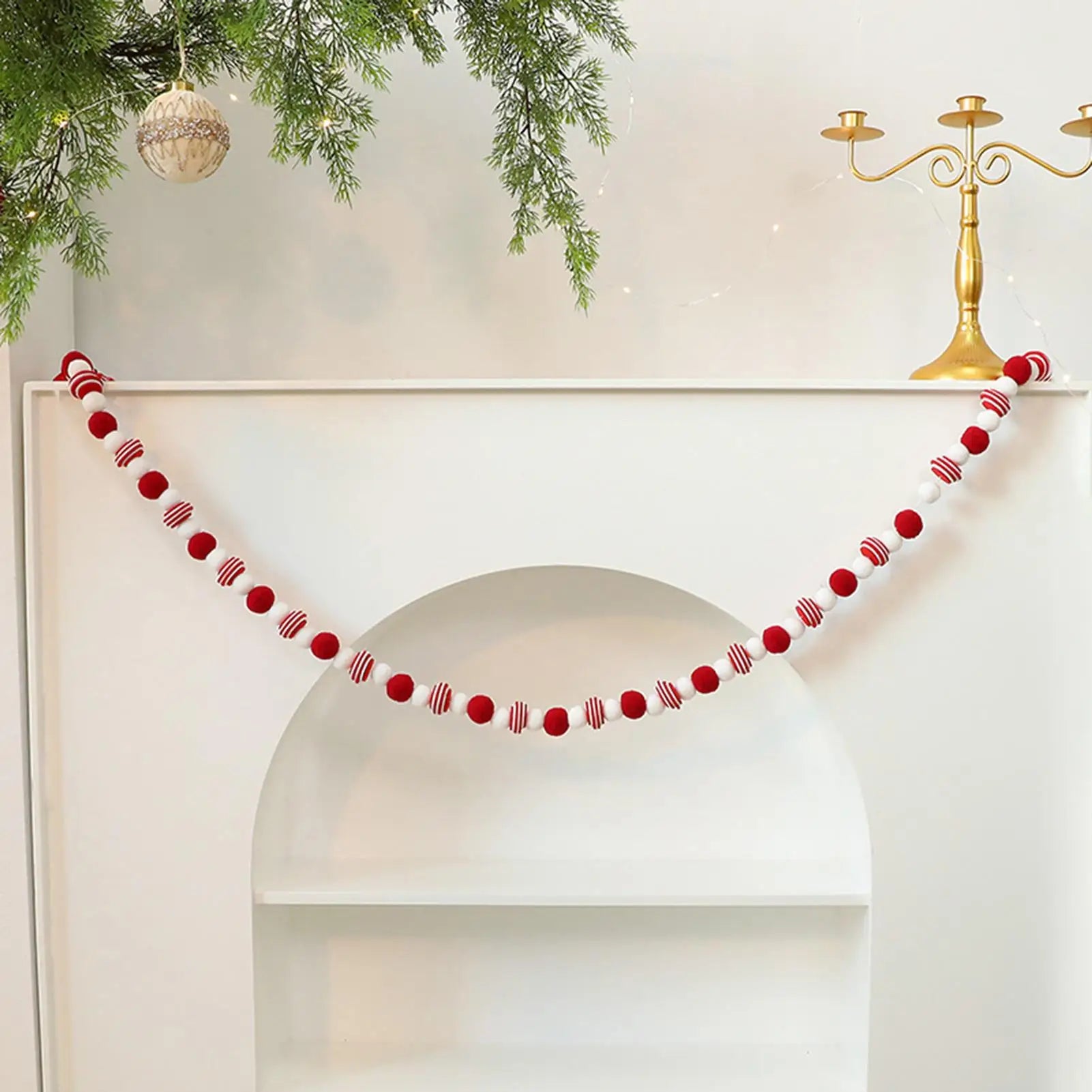 Christmas Velvet Garland Banner | Mantel Fireplace Stair Decor Christmas Garland Banner Peaceful Pleasures Health and Wellness