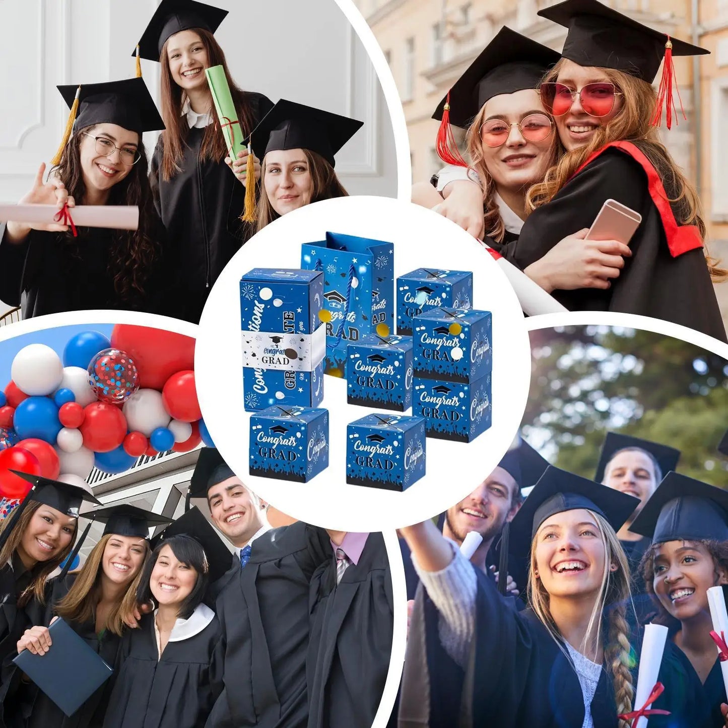 Graduation Bounce Money Box | Cash Gift Set with 6 Pull Boxes