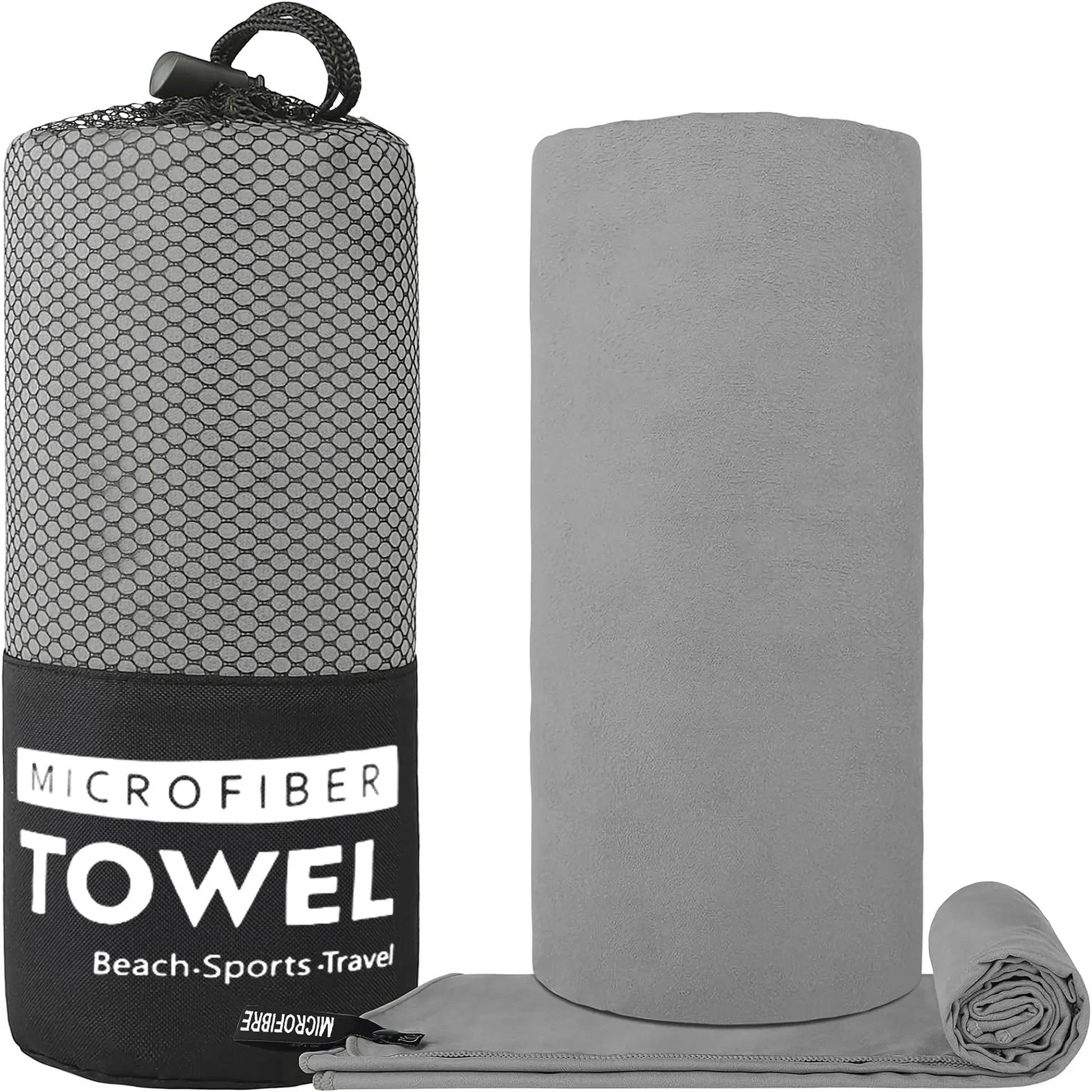 Quick Drying Towel, Lightweight Microfiber Sports Towel for Swimming, Beach, Camping, Gym, Yoga, Fast Dry Bath Towel Home Peaceful Pleasures Health and Wellness Light grey 76 152 CM