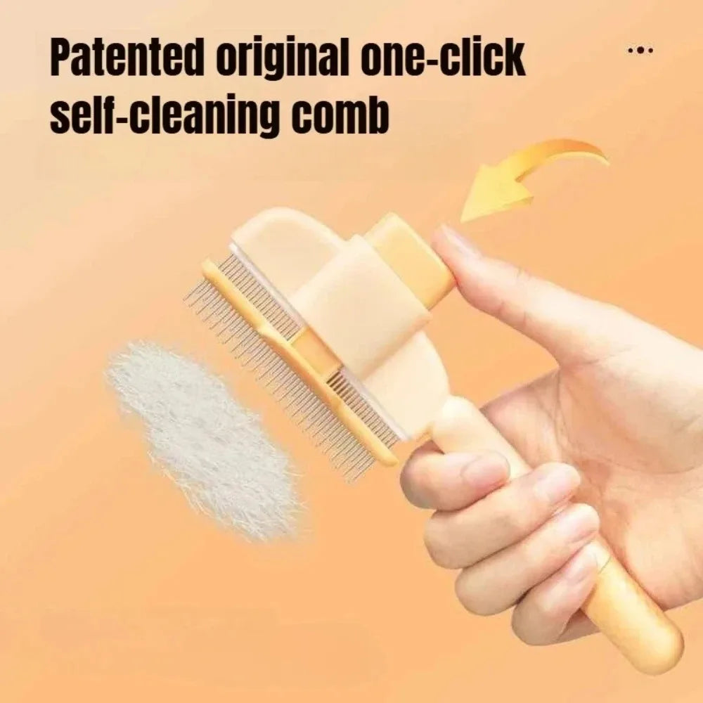 Dog Deshedding Comb – Self-Cleaning Steel Grooming Brush