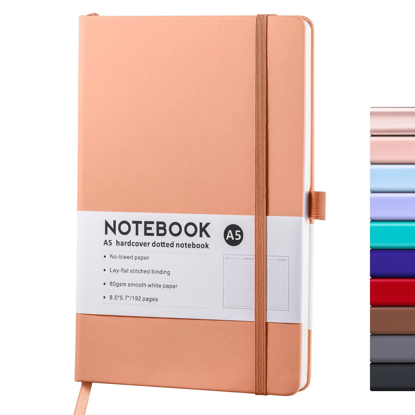 Hardcover A5 A6 Notebook Elastic Band PU Leather Journal Office