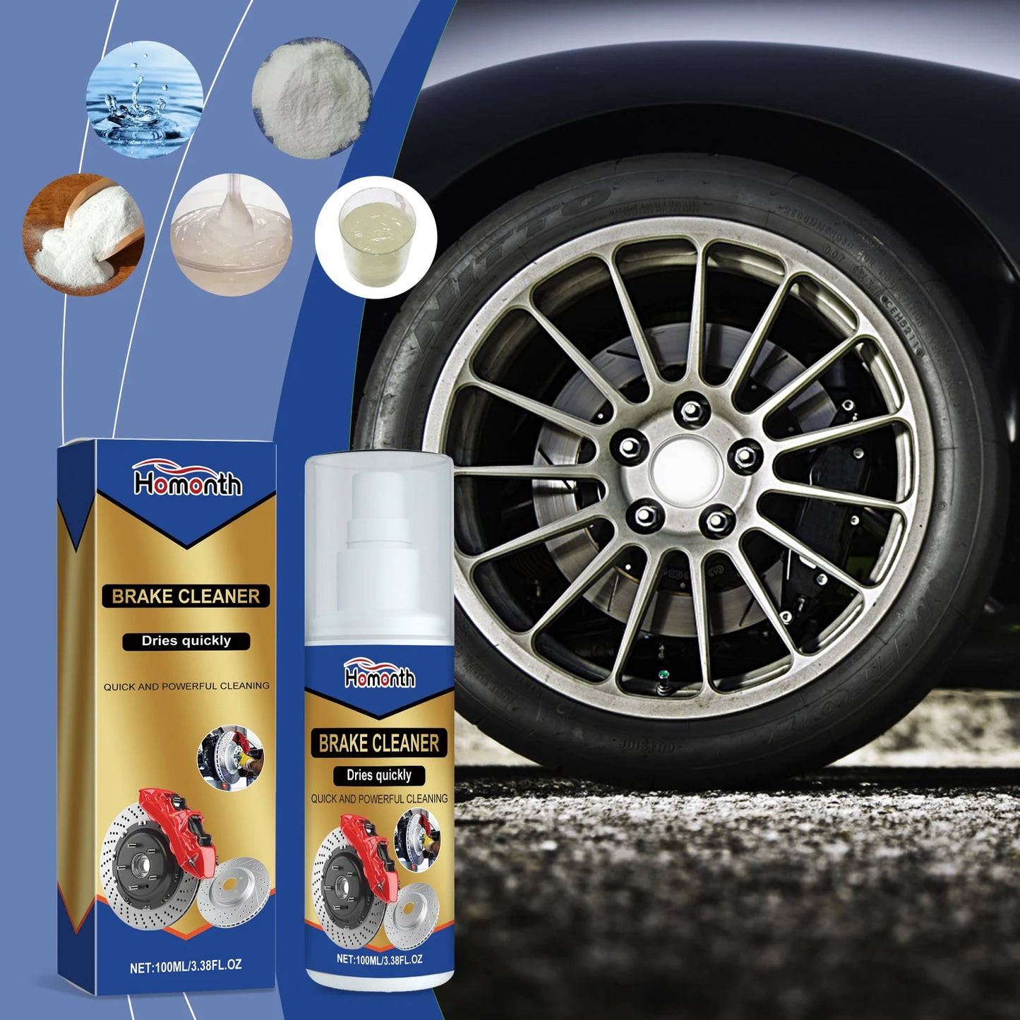 Car Brake & Rim Cleaner Spray – Removes Oil & Grease 100ml