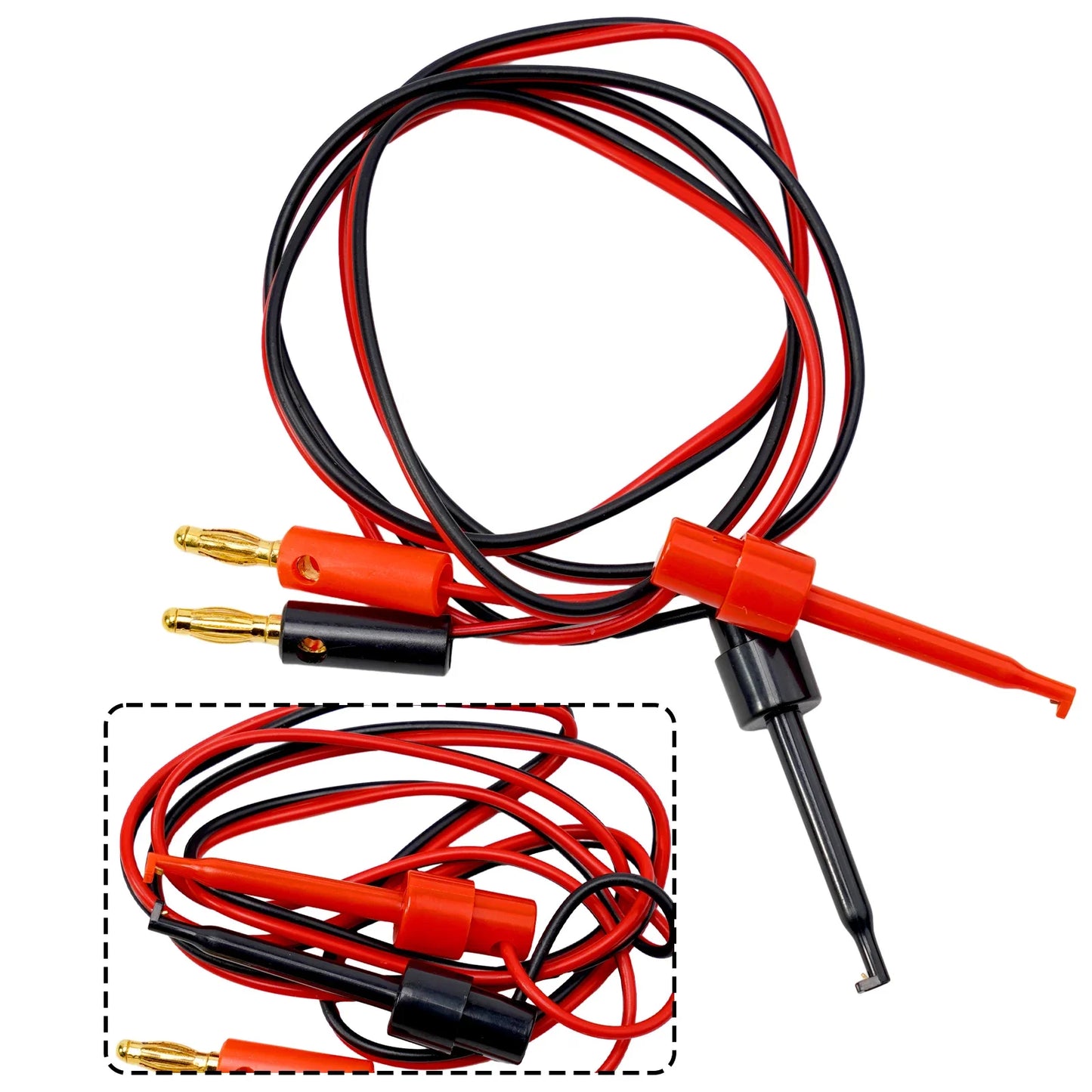 4mm Banana Plug to Test Hook Clip Adapter for Multimeter 2PCS
