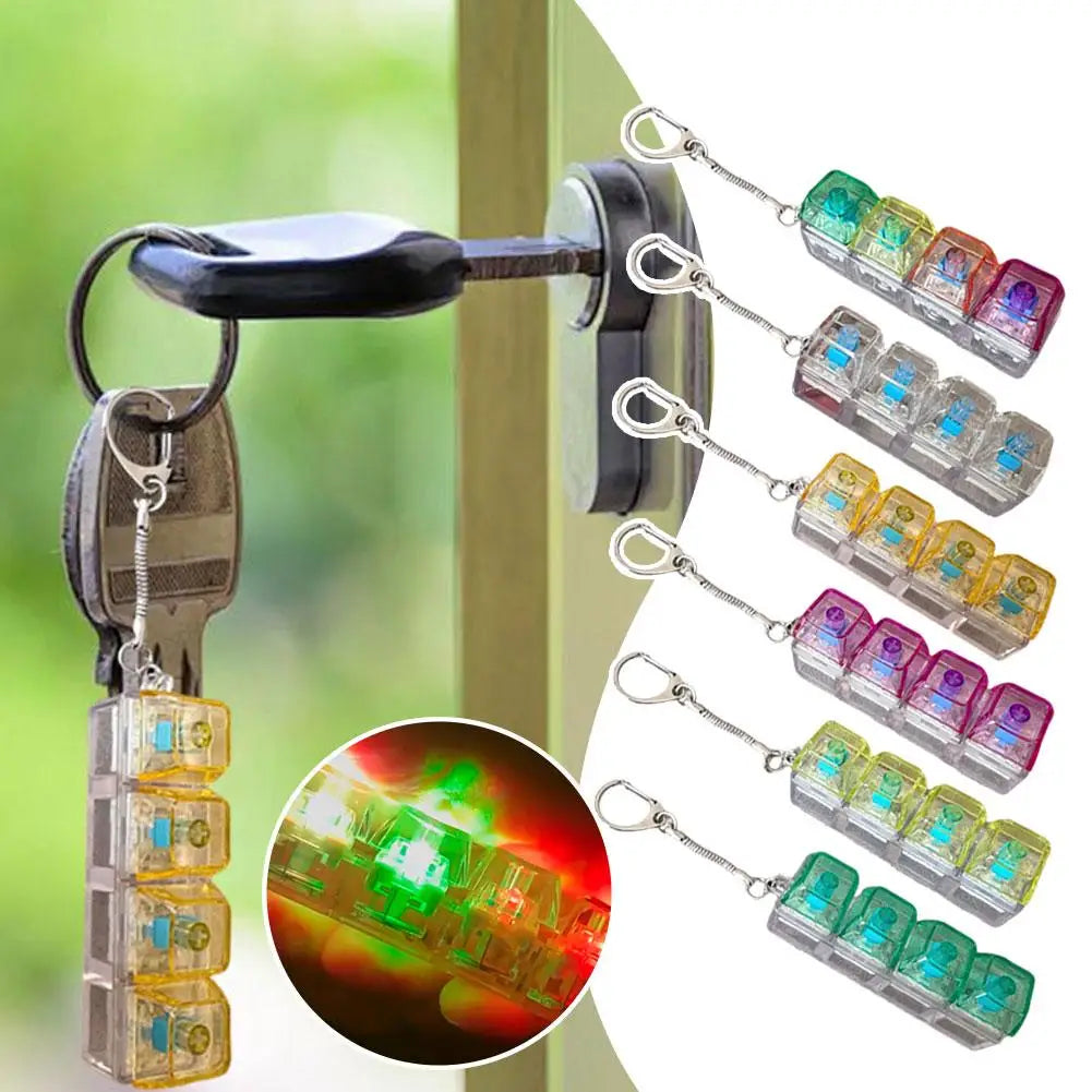 4-Key LED Fidget Keyboard Keychain | Clicker Sensory Toy