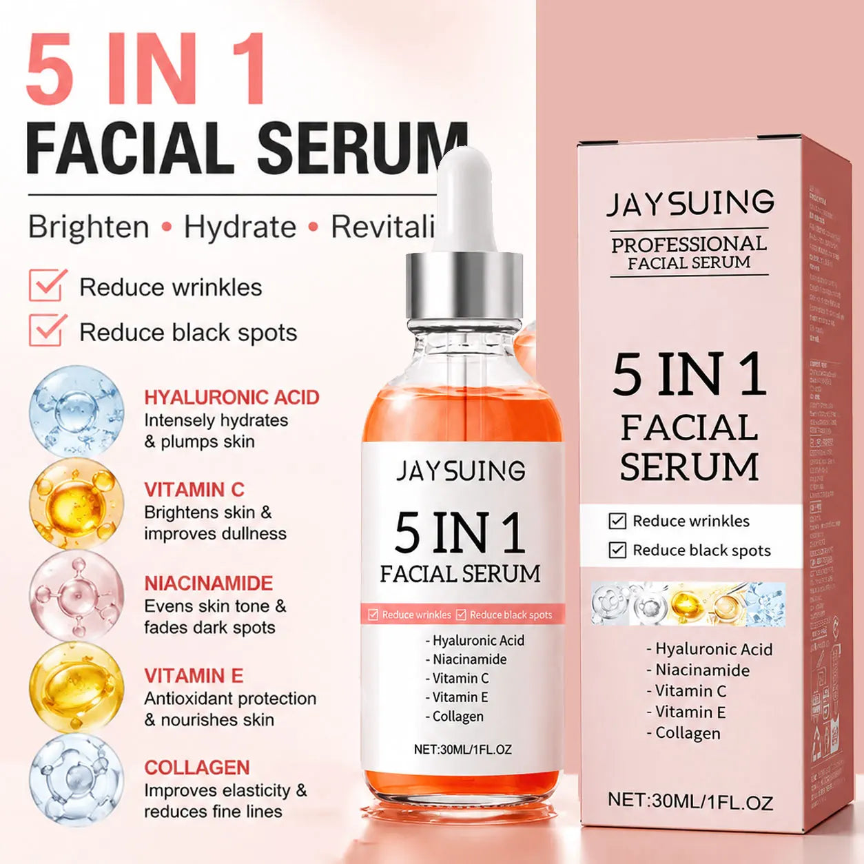 Vitamin C Face Serum with Hyaluronic Acid & Vitamin E | 30ml