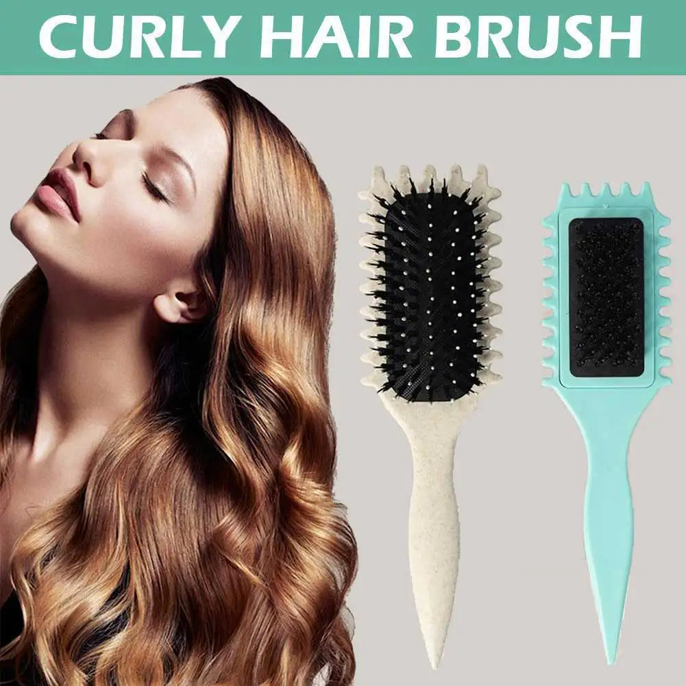 Styling Curly Hair Styling Brush Scalp Massage Wild Boar Curling Comb Untie Curly Brush Tangled Barber Hair Styling Tools Peaceful Pleasures Health and Wellness