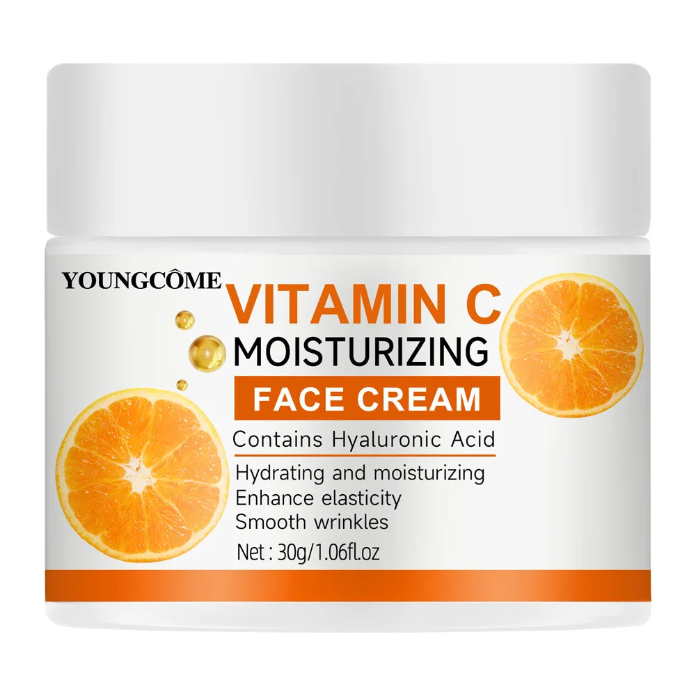 Vitamin C Moisturizer with Hyaluronic Acid, Firming Hydrating Nourishing Skin Care Cream for Women All Skin Types 30/60g Peaceful Pleasures Health and Wellness 30G
