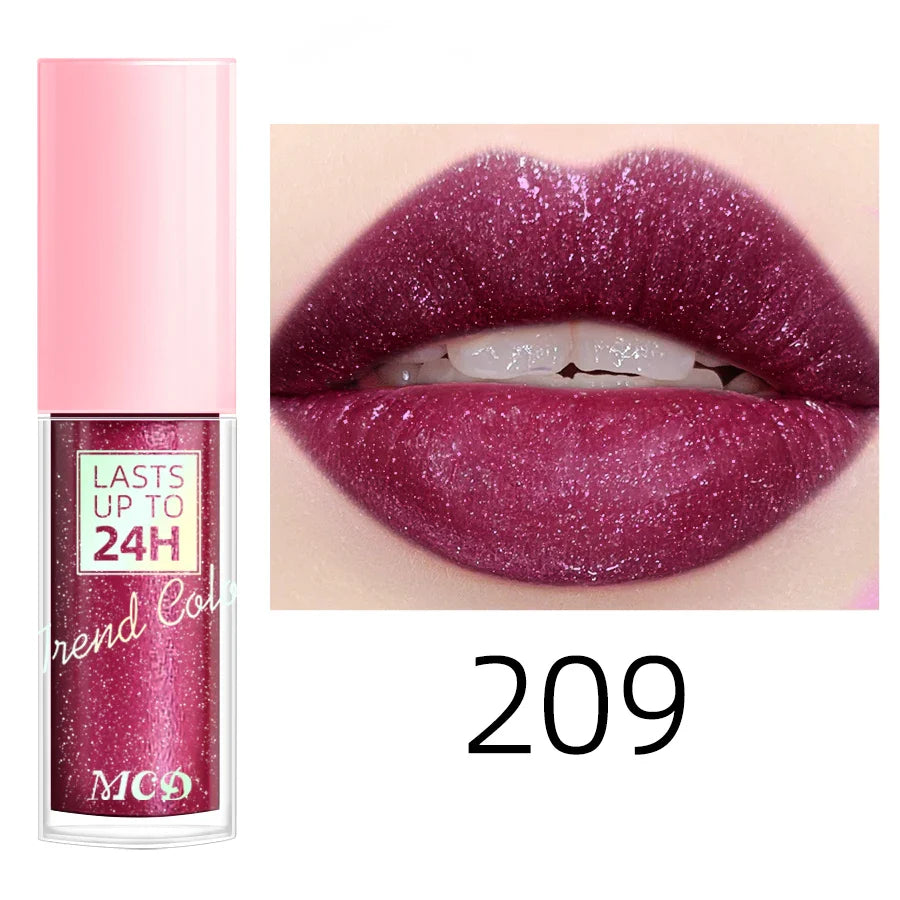 MCD Glitter Lip Gloss – 18 Shades, Waterproof & Long-Lasting