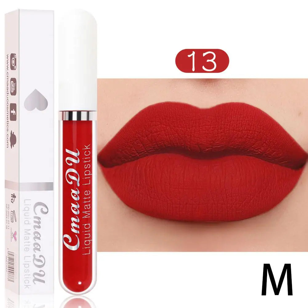 18-Color Waterproof Matte Liquid Lipstick – Long-Lasting Lip Gloss