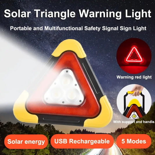 Solar LED Emergency Triangle Warning Light | 5 Modes + Power Bank Road Warning Light Oasis Select