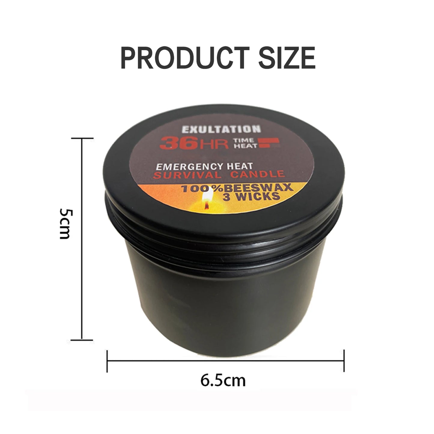 36 Hour Survival Candle 3- Environmentally Friendly Odorless Candle with Lid Home Spares for Emergency Peaceful Pleasures Health and Wellness