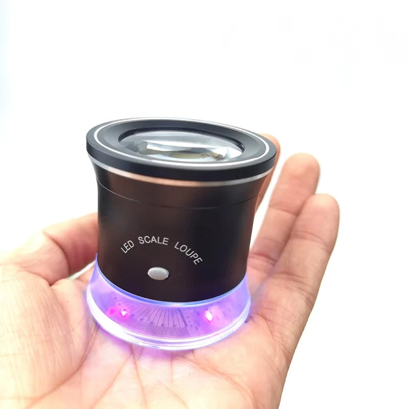 30X Illuminated Jewelers Magnifier Measuring Scale, Usb Rechargeable 6 Led Lights, Suitable for Jewelry Coins Peaceful Pleasures Health and Wellness