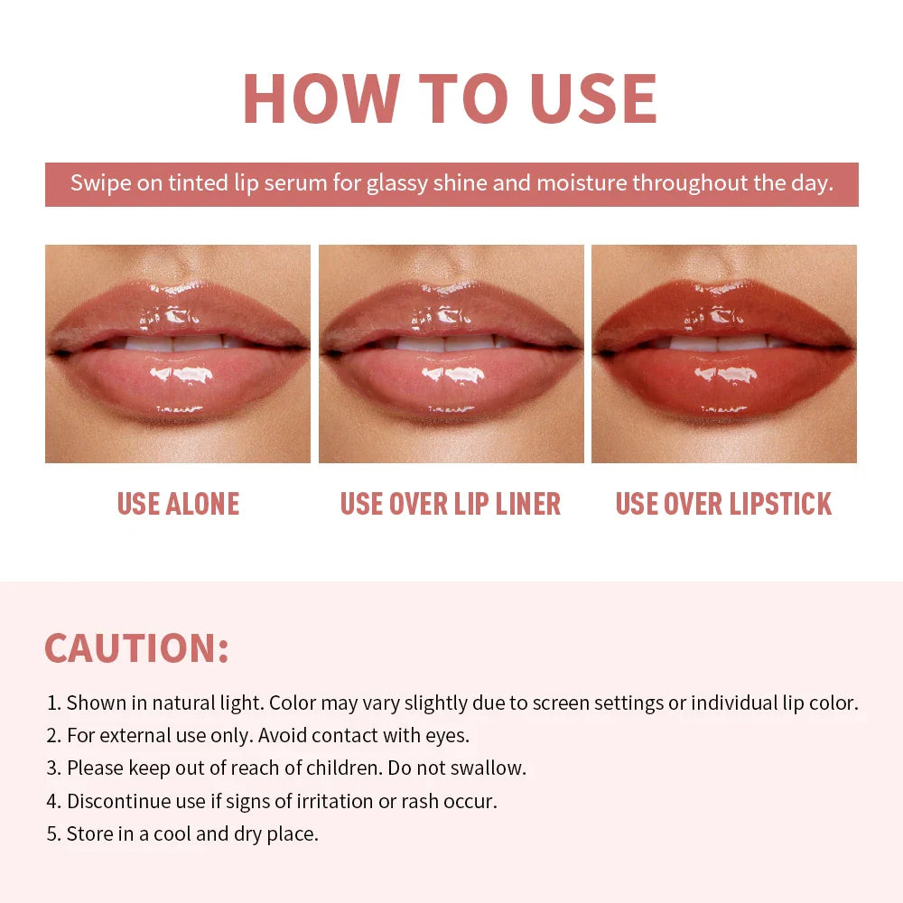 Lakerain Tinted Lip Serum – Hydrating Glow Lip Gel | 6 Shades