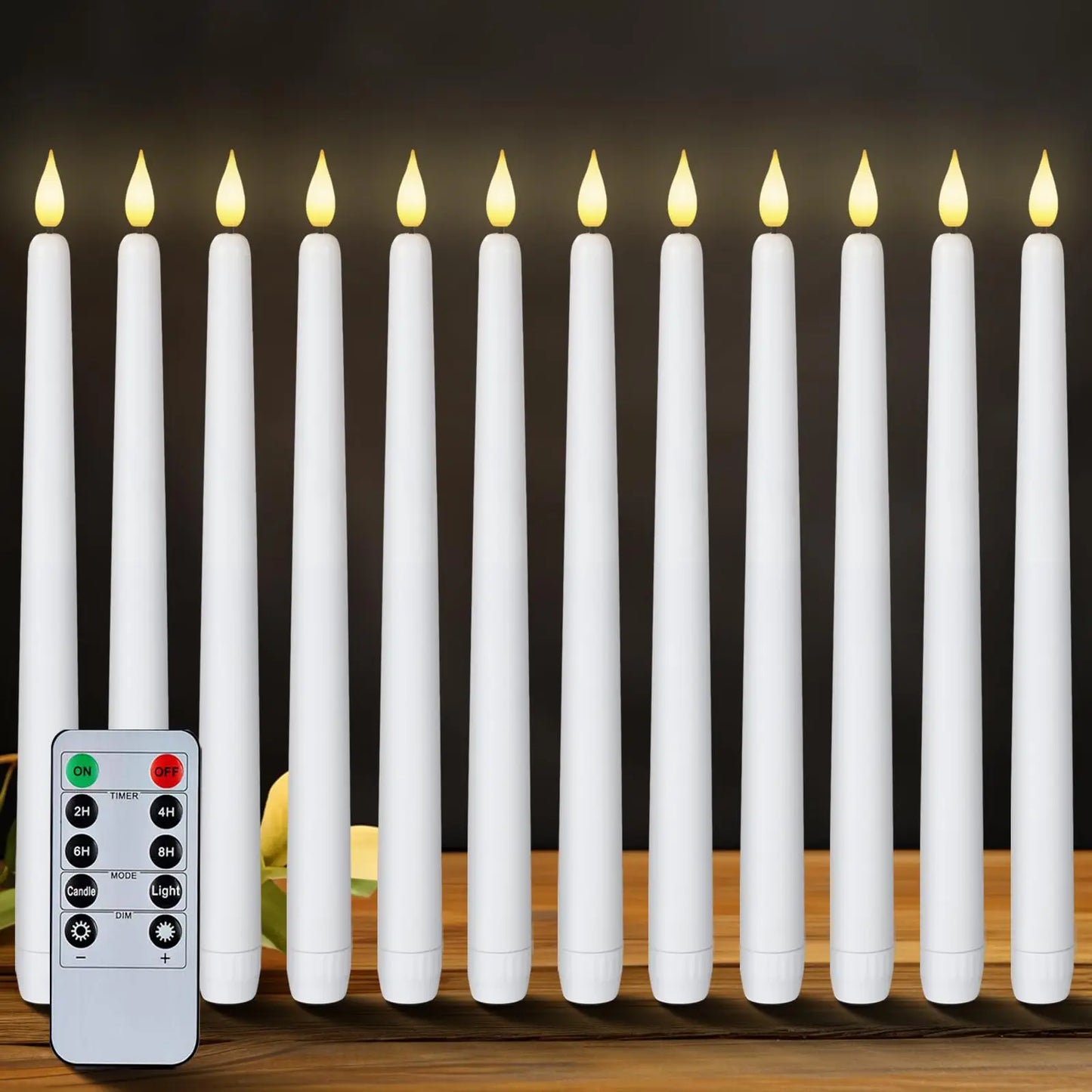 Flameless Flickering Taper Candles With/Without Remote Control Timer Dimmer Battery Operated Candlesticks for Christmas Wedding Peaceful Pleasures Health and Wellness